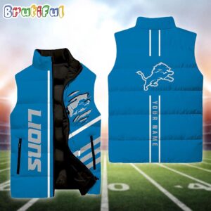 Detroit Lions NFL Style Sleeveless Puffer Jacket For Fans