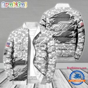 Detroit Red Wings NHL Style Puffer Jacket For Fans