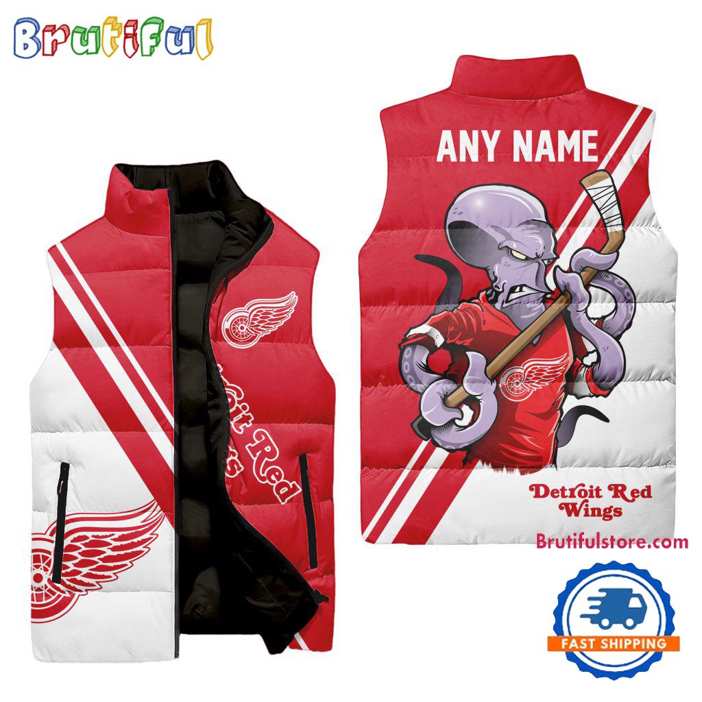 Detroit Red Wings NHL Style Sleeveless Puffer Jacket For Fans