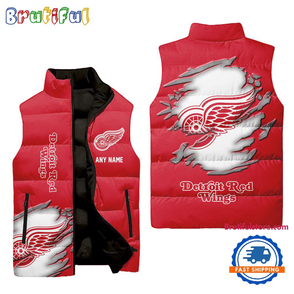 Detroit Red Wings NHL Style Sleeveless Puffer Jacket For Fans
