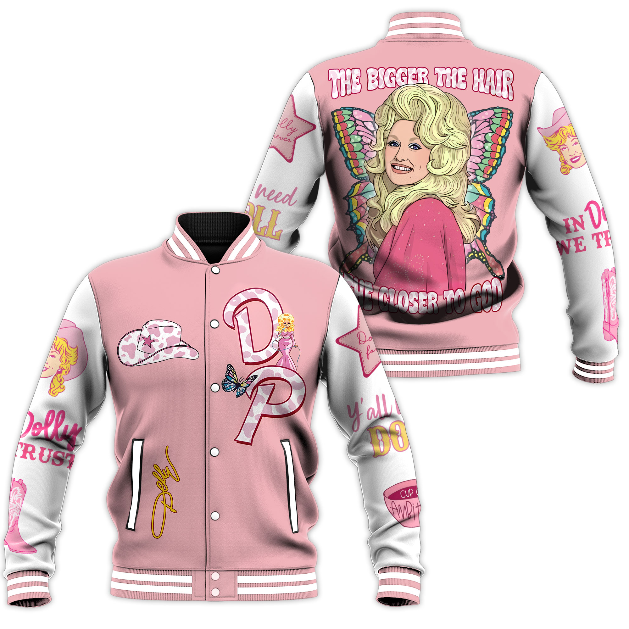 Dolly Parton Music Style Baseball Jacket For Fans