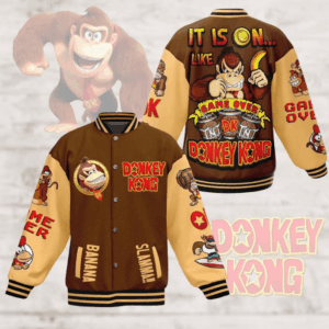 Donkey Kong Games Style Baseball Jacket For Fans