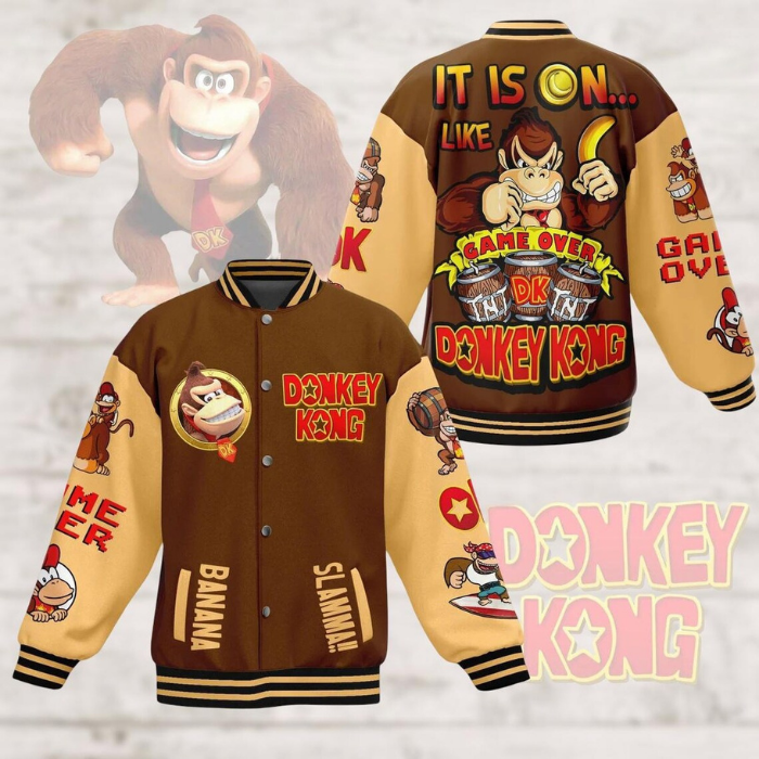 Donkey Kong Games Style Baseball Jacket For Fans