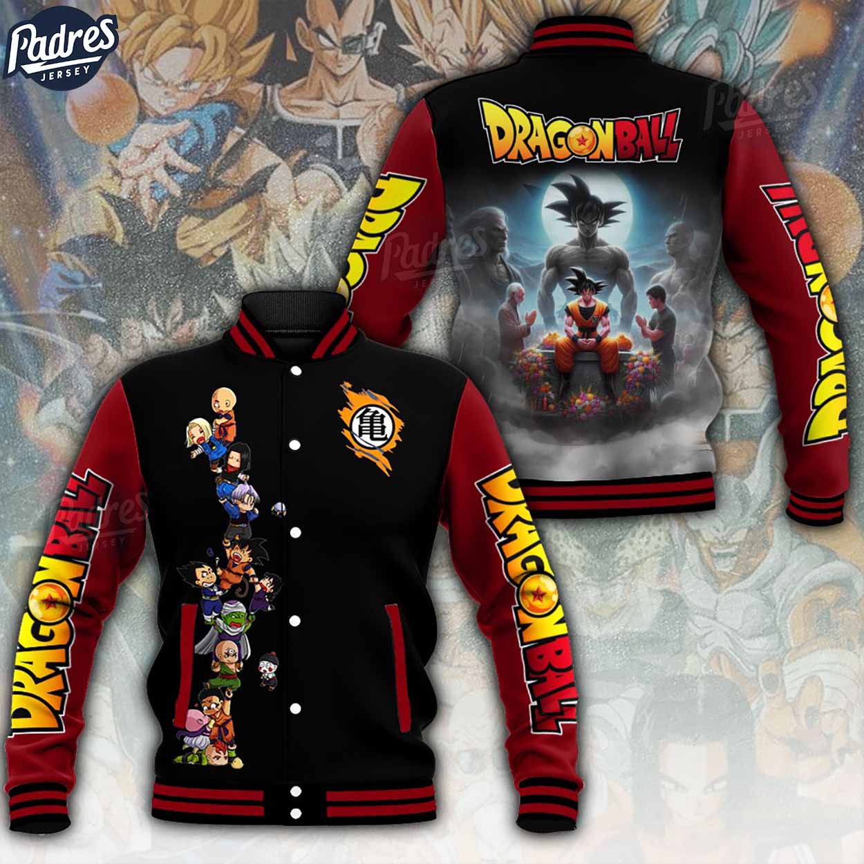 Dragon Ball Z Cartoon Style Baseball Jacket For Fans