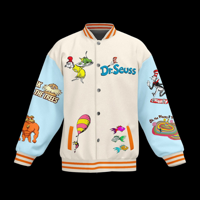 Dr.Seuss Cartoon Style Baseball Jacket For Fans