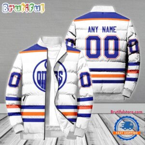 Edmonton Oilers NHL Style Puffer Jacket For Fans