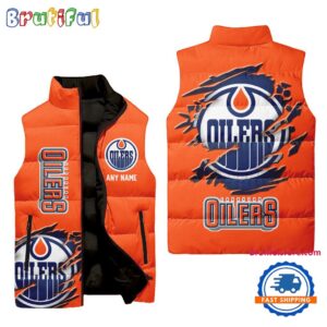 Edmonton Oilers NHL Style Sleeveless Puffer Jacket For Fans
