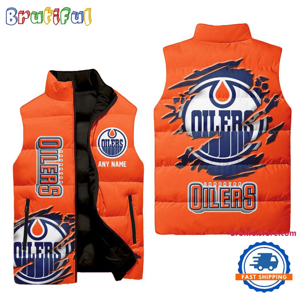 Edmonton Oilers NHL Style Sleeveless Puffer Jacket For Fans