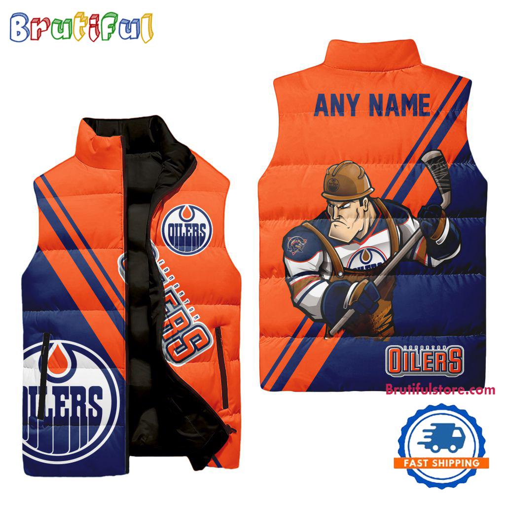 Edmonton Oilers NHL Style Sleeveless Puffer Jacket For Fans