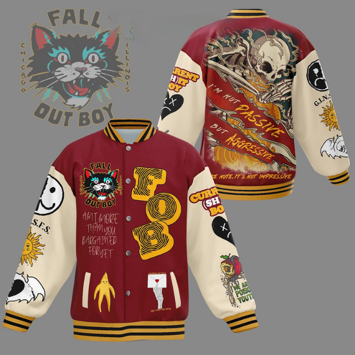 Fall Out Boy Music Style Baseball Jacket For Fans
