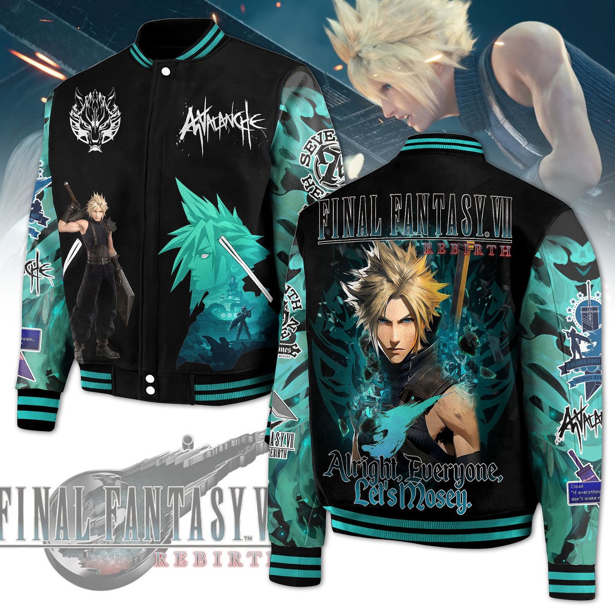 Final Fantasy Games Style Baseball Jacket For Fans