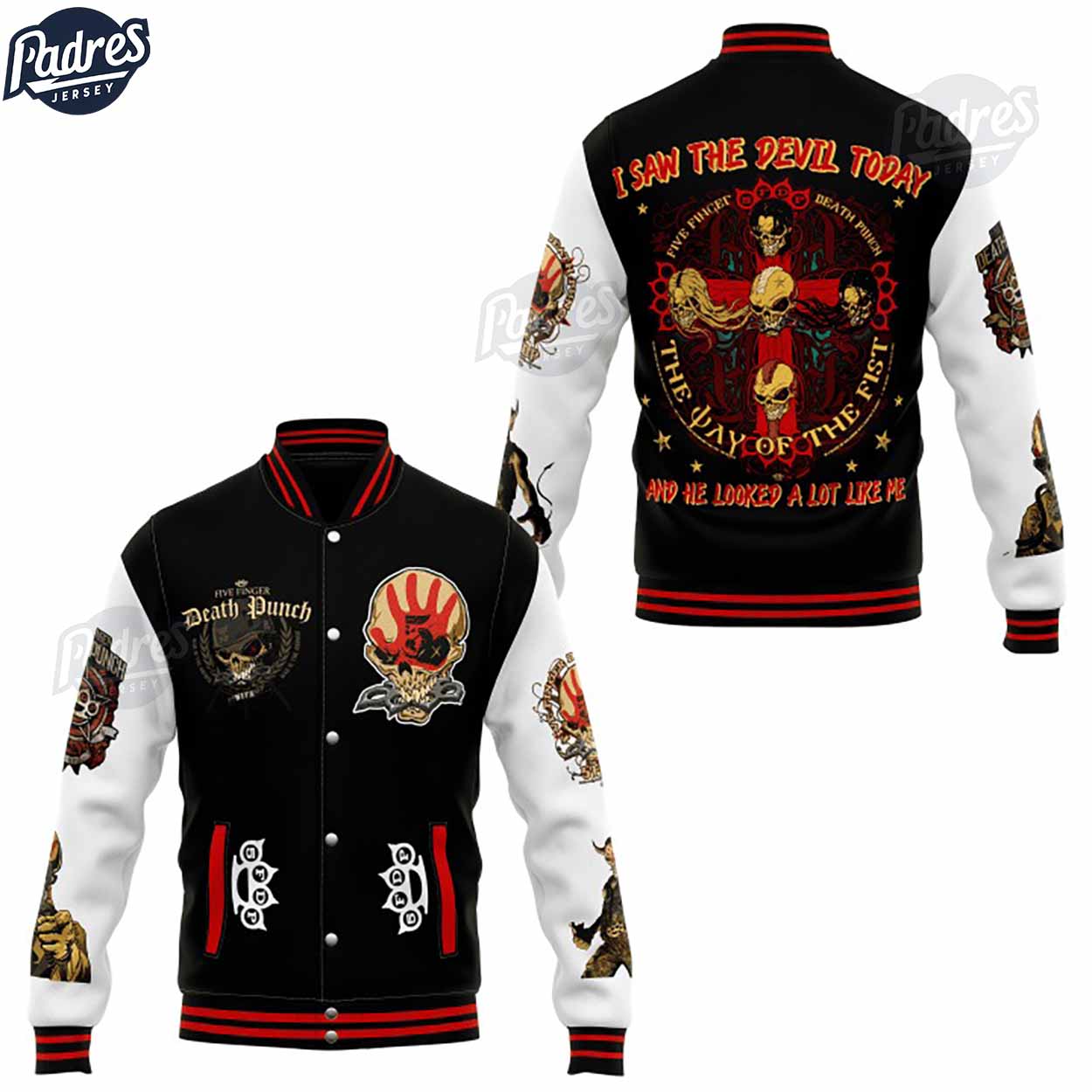 Five Finger Death Punch Music Style Baseball Jacket For Fans