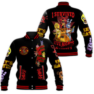 Five Nights at Freddy's Cartoon Style Baseball Jacket For Fans