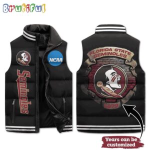 Florida State Seminoles NCAA Style Sleeveless Puffer Jacket For Fans