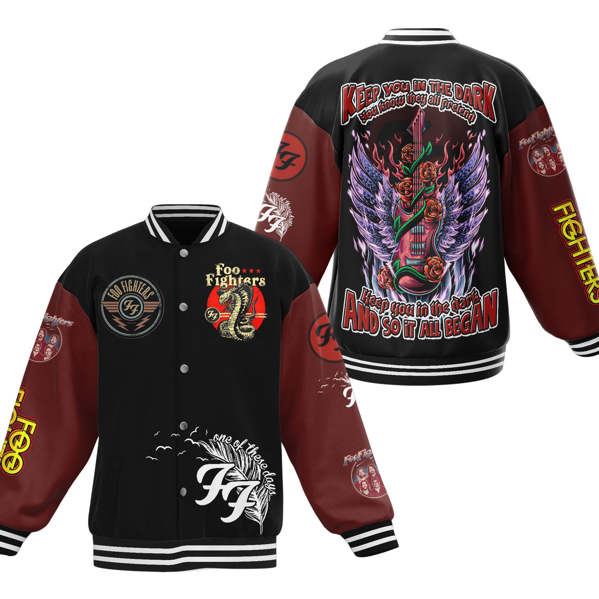 Foo Fighters Music Style Baseball Jacket For Fans