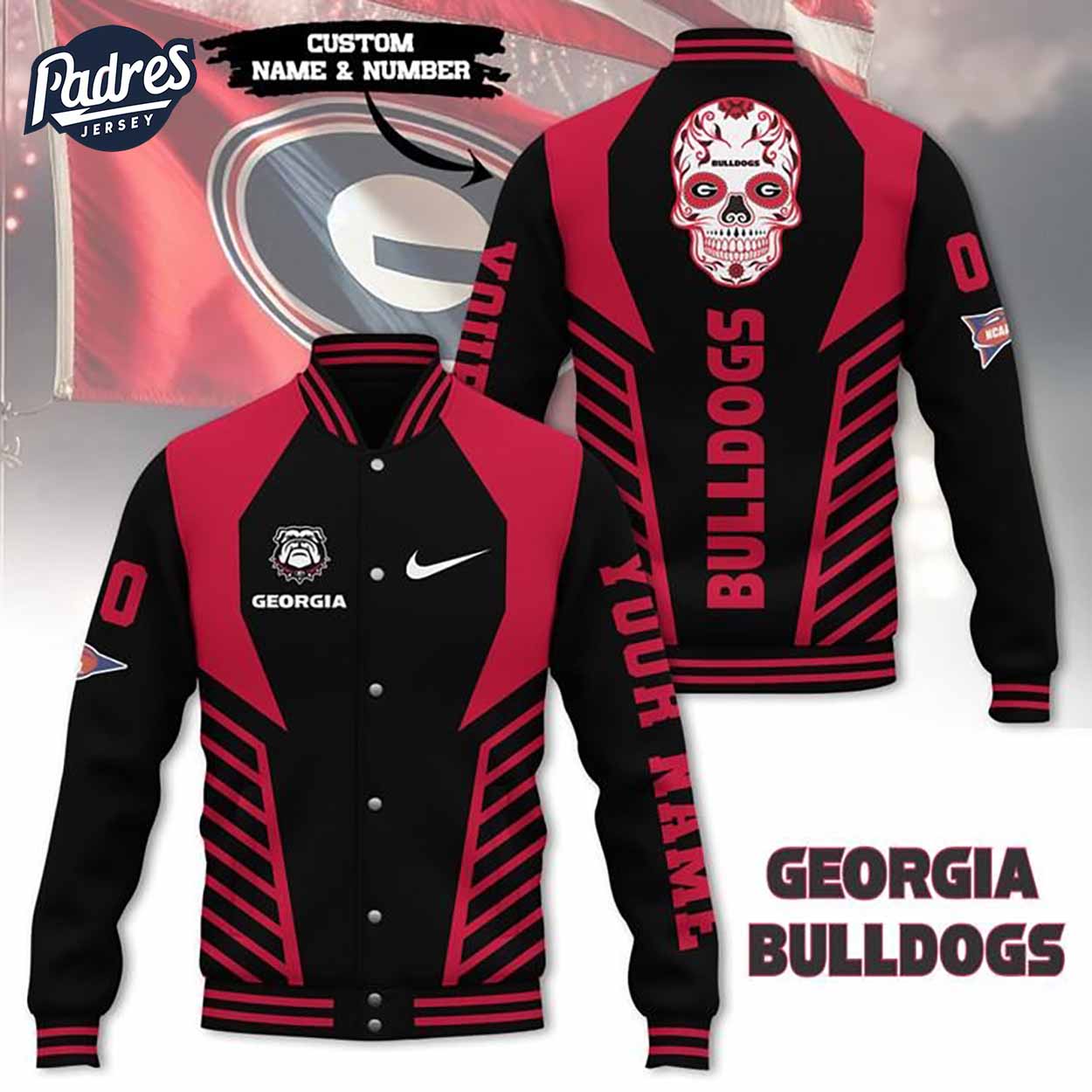 Georgia Bulldogs NCAA Style Baseball Jacket For Fans