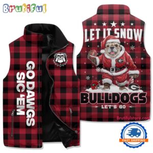 Georgia Bulldogs NCAA Style Sleeveless Puffer Jacket For Fans
