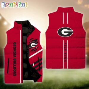 Georgia Bulldogs NCAA Style Sleeveless Puffer Jacket For Fans