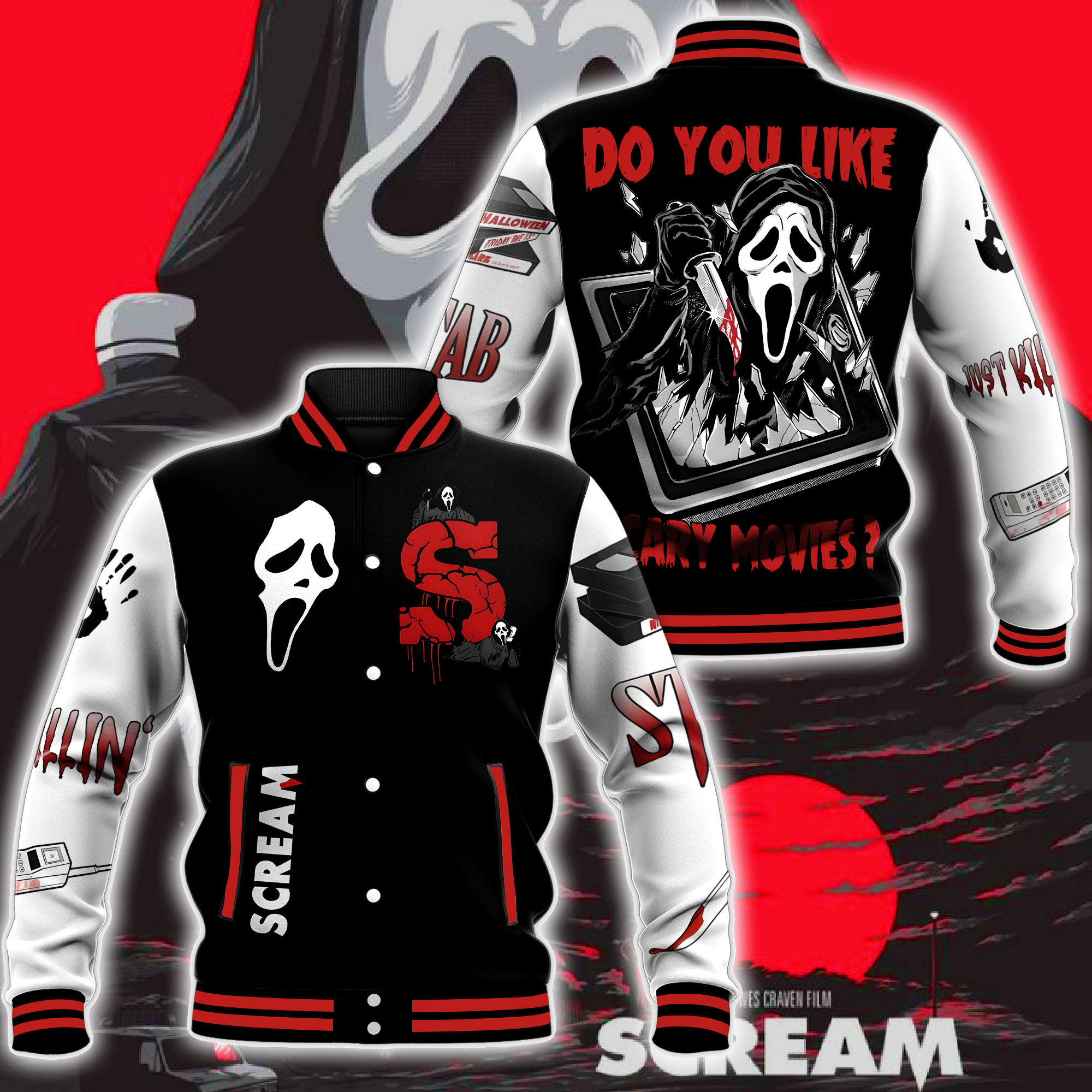 Ghost Music Style Baseball Jacket For Fans