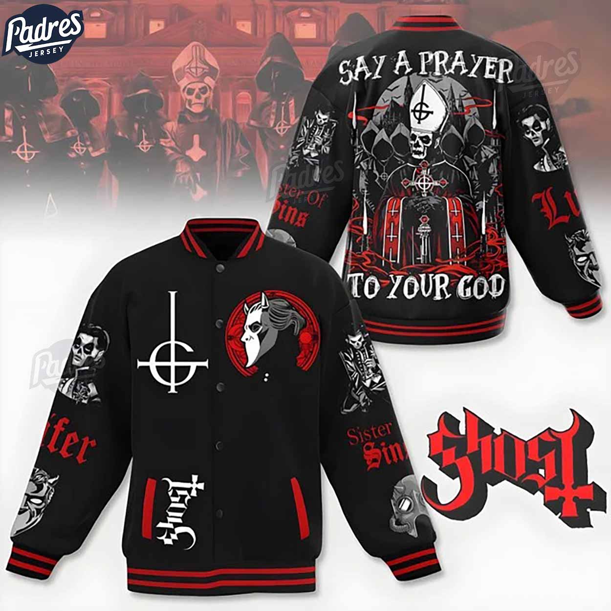 Ghost Music Style Baseball Jacket For Fans