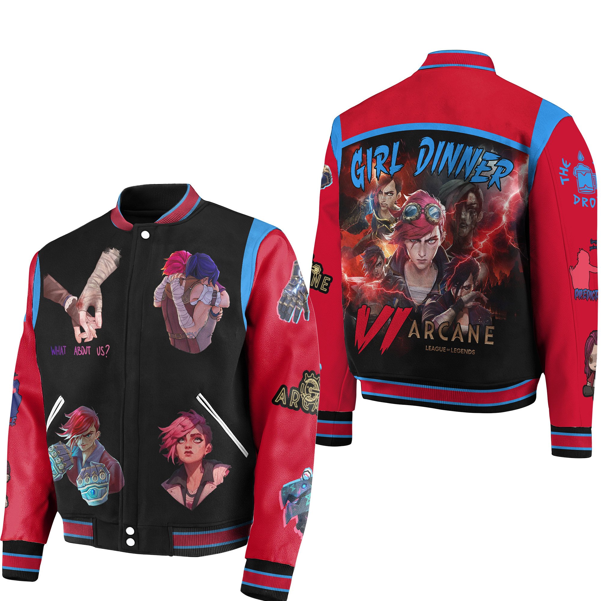 Girl Dinner VI Arcance League Of Legends Games Style Baseball Jacket For Fans