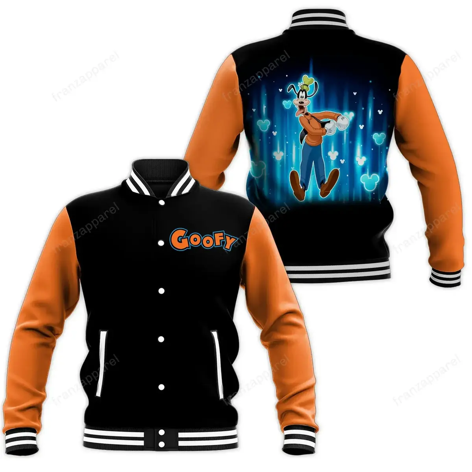 Goofy Cartoon Style Baseball Jacket For Fans