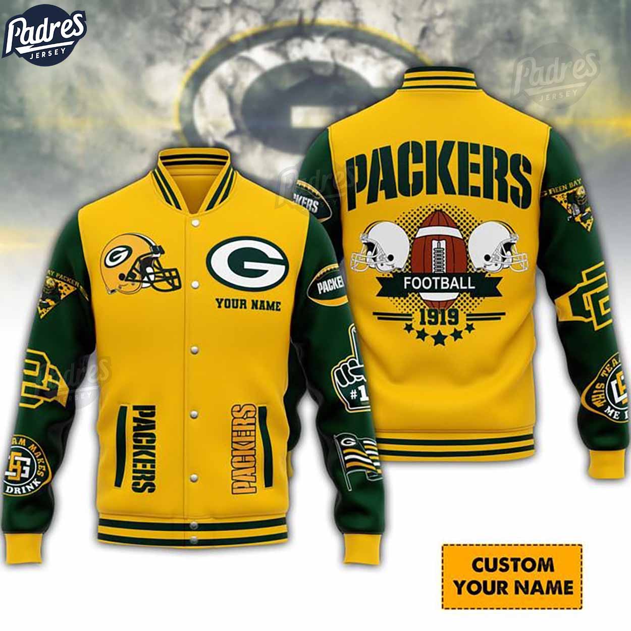 Green Bay Packers NFL Style Baseball Jacket For Fans