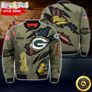 Green Bay Packers NFL Style Bomber Jacket For Fans