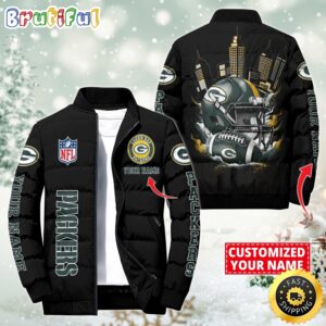Green Bay Packers NFL Style Puffer Jacket For Fans