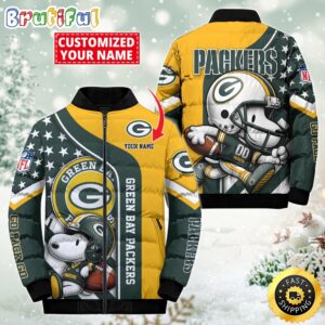 Green Bay Packers NFL Style Puffer Jacket For Fans