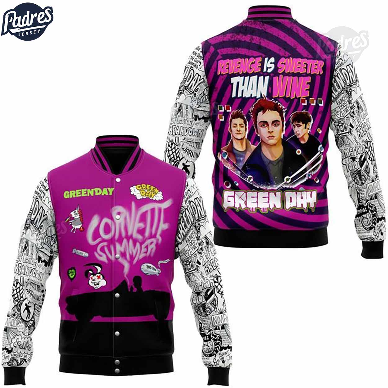 Green Day Music Style Baseball Jacket For Fans