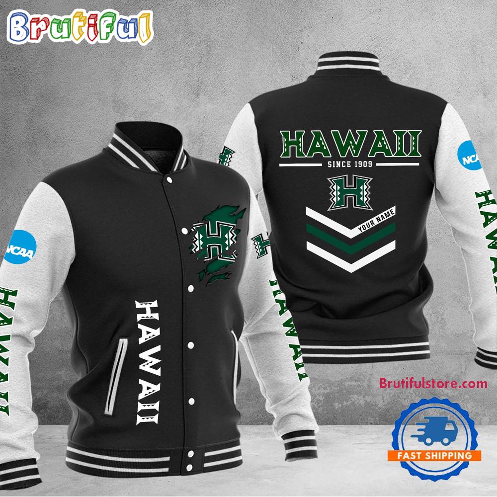 Hawaii Rainbow Warriors NCAA Style Baseball Jacket For Fans
