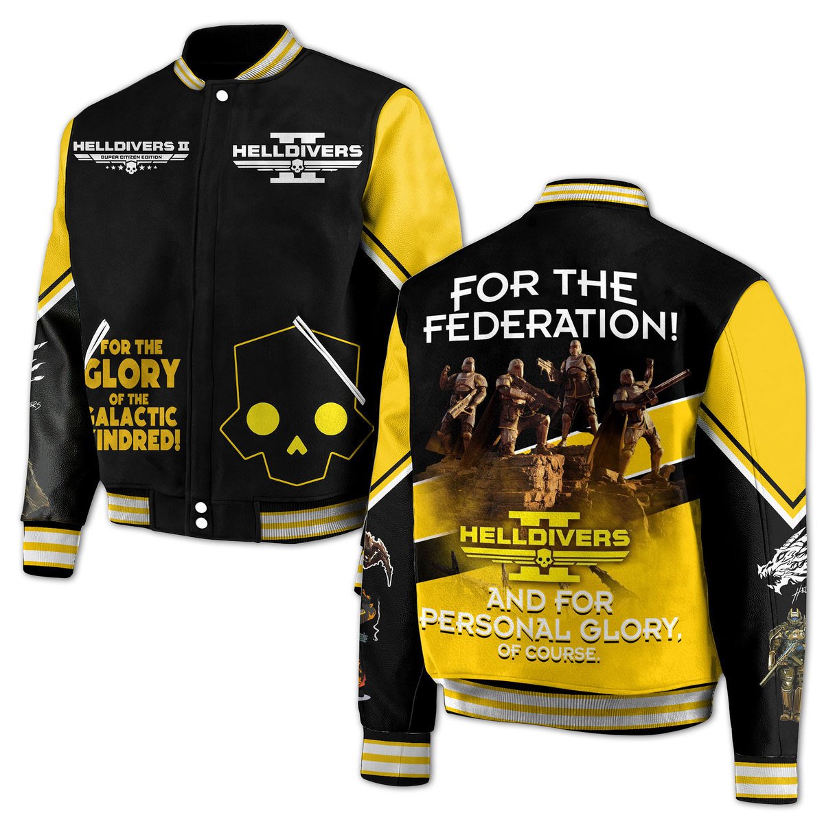 Helldivers Games Style Baseball Jacket For Fans