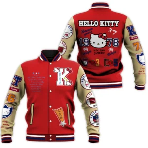 Hello Kitty Cartoon Style Baseball Jacket For Fans