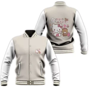 Hello Kitty Cartoon Style Baseball Jacket For Fans