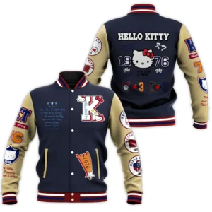 Hello Kitty Cartoon Style Baseball Jacket For Fans