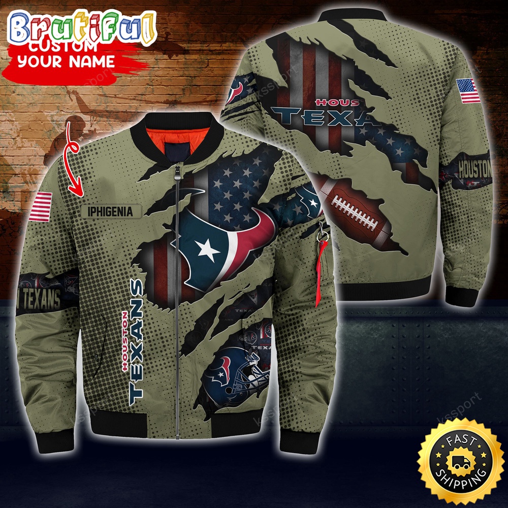 Houston Texans NFL Style Bomber Jacket For Fans