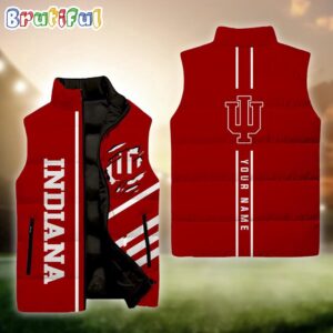 Indiana Hoosiers NCAA Style Sleeveless Puffer Jacket For Fans