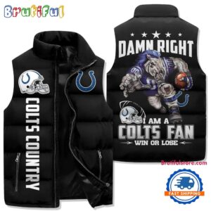Indianapolis Colts NFL Style Sleeveless Puffer Jacket For Fans