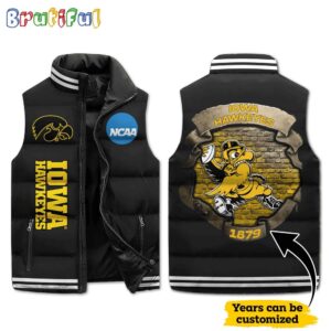 Iowa Hawkeyes NCAA Style Sleeveless Puffer Jacket For Fans