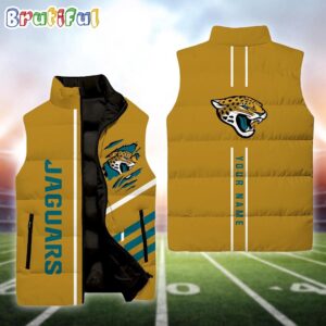 Jacksonville Jaguars NFL Style Sleeveless Puffer Jacket For Fans