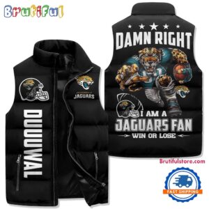 Jacksonville Jaguars NFL Style Sleeveless Puffer Jacket For Fans