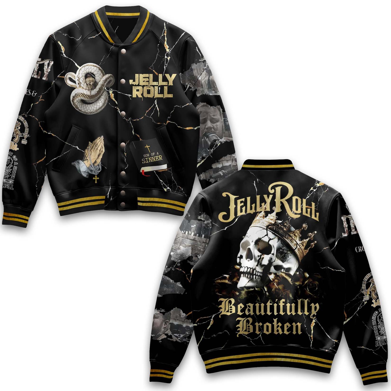 Jelly Roll Music Style Baseball Jacket For Fans