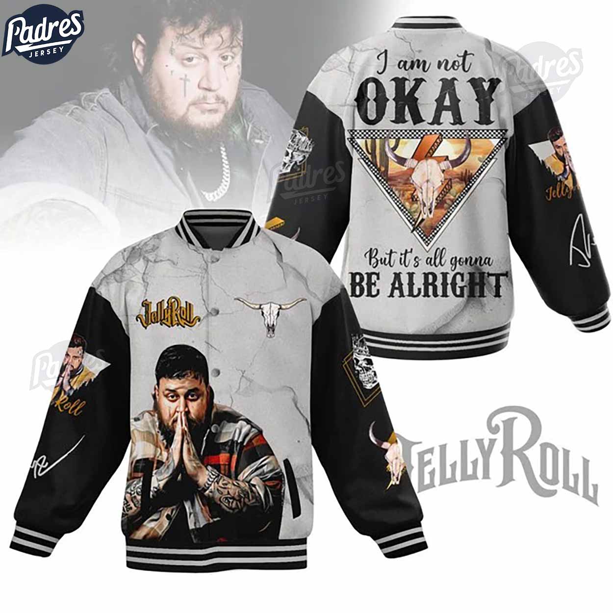 Jelly Roll Music Style Baseball Jacket For Fans