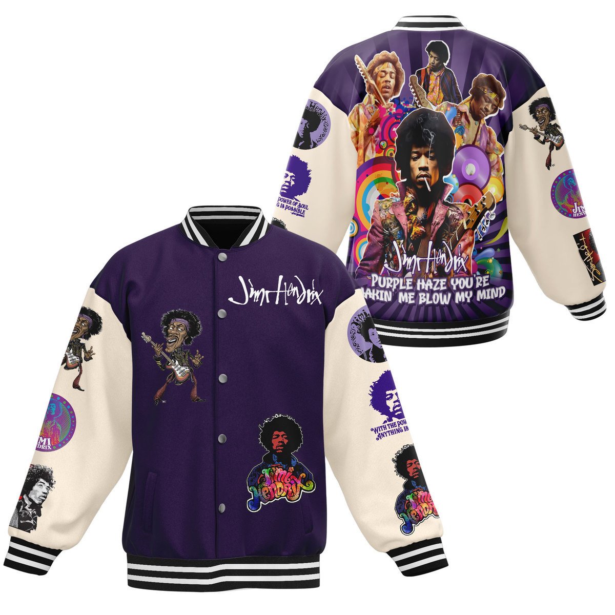 Jimi Hendrix Music Style Baseball Jacket For Fans