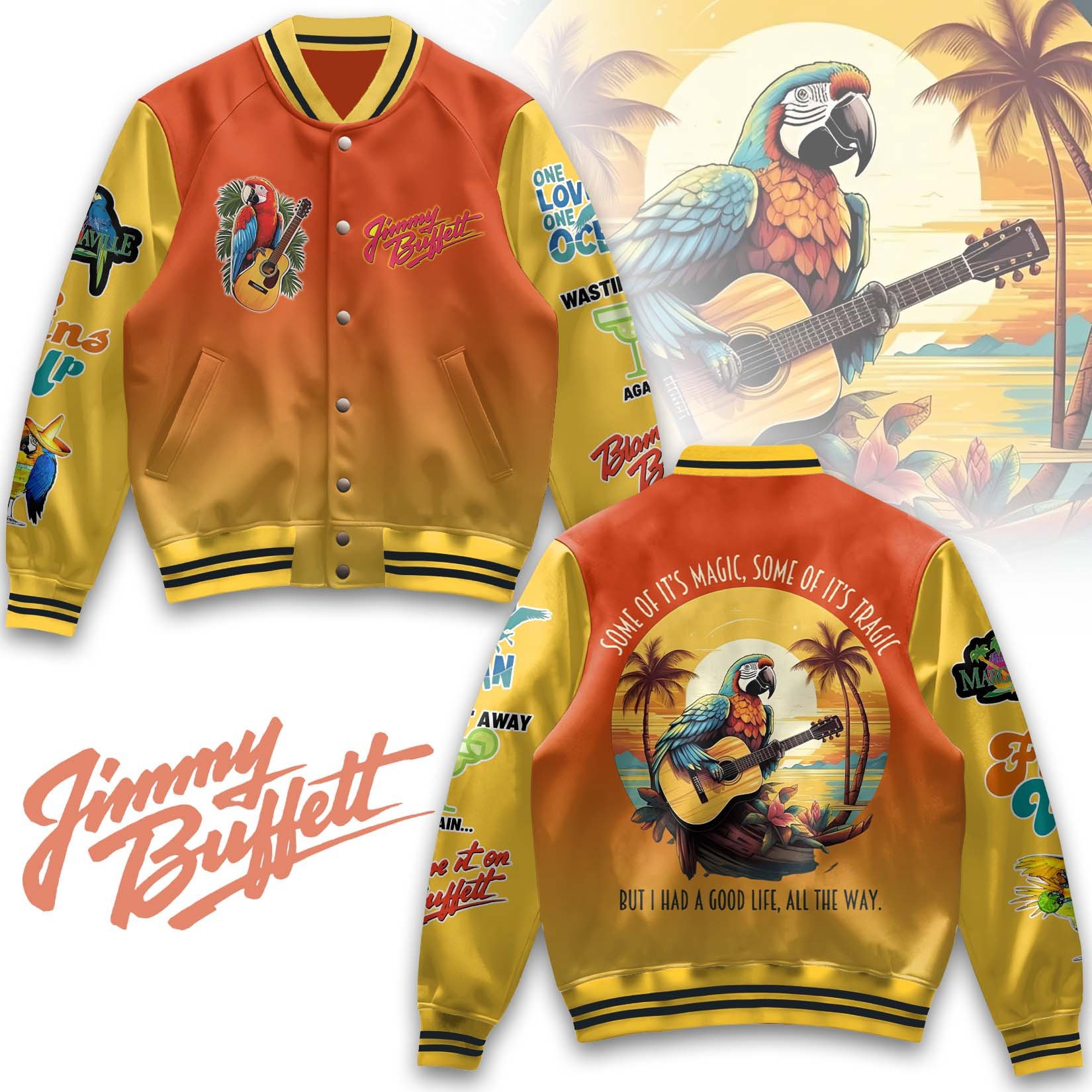 Jimmy Buffett Music Style Baseball Jacket For Fans