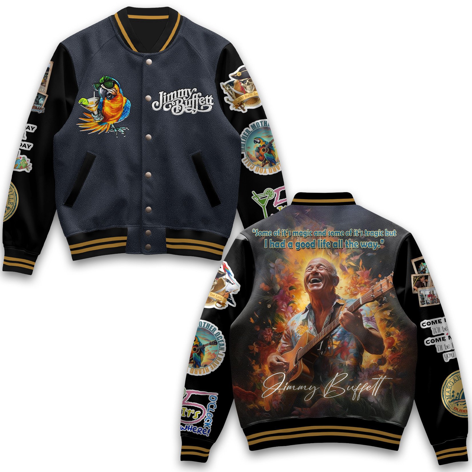 Jimmy Buffett Music Style Baseball Jacket For Fans