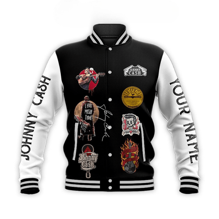 Johnny Cash Music Style Baseball Jacket For Fans