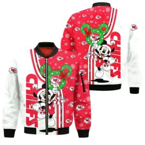 Kansas City Chiefs Christmas Mickey Style Bomber Jacket For Fans