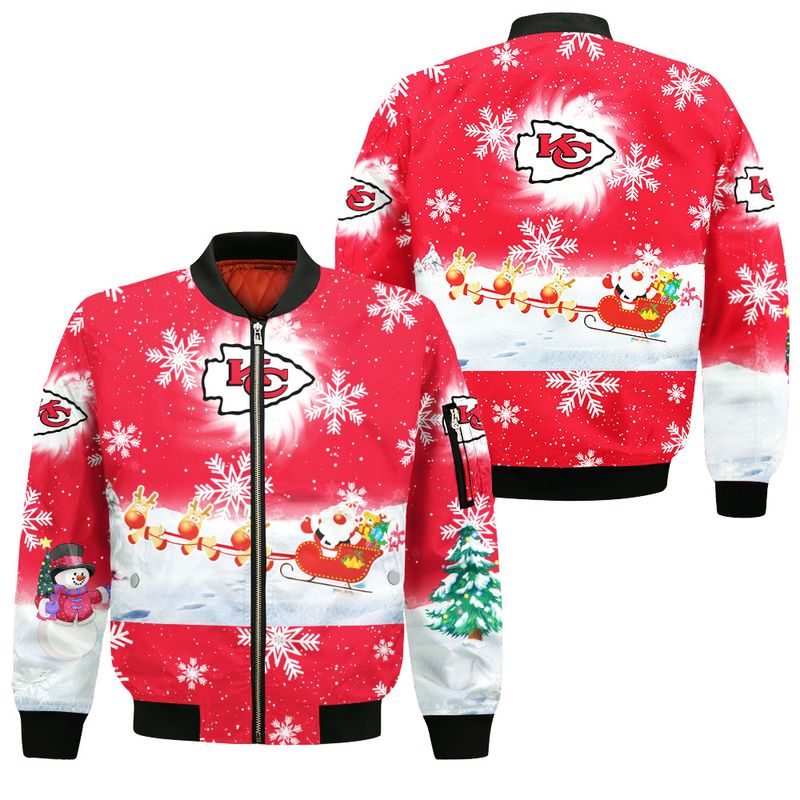 Kansas City Chiefs Christmas Pattern Style Bomber Jacket For Fans